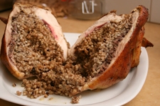 курка фарширована гречкою