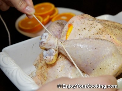 перев'язуємо ниткою курячі лапки