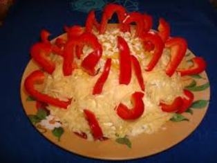 оформлення салату «Жоржина»