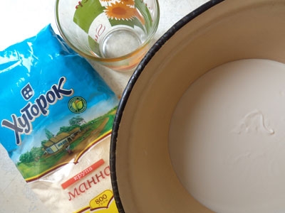 крупа, стакан і миска