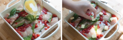 заливаємо соком і укладаємо масло