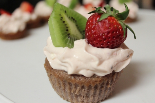 кекси з ківі і полуницею