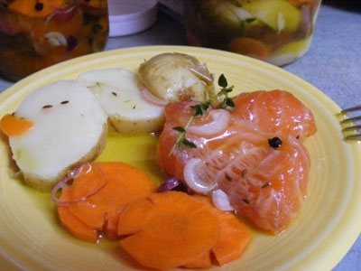 лосось з картоплею