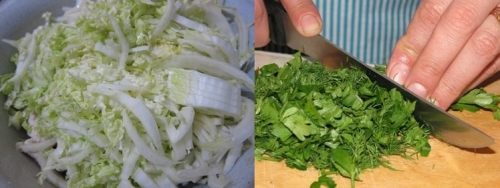 Ріжемо капусту та зелень