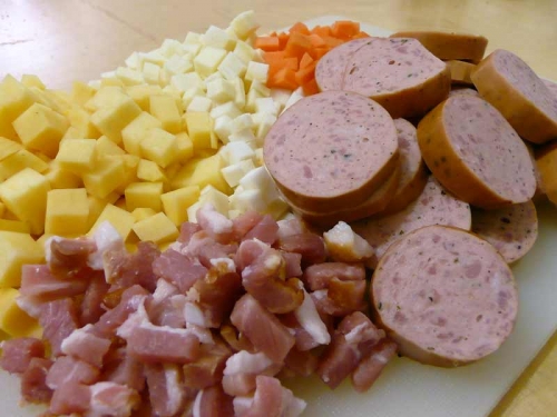 Інгредієнти для супу з зеленим горошком