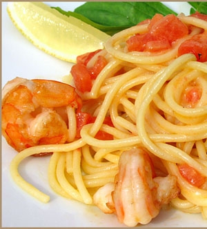 гармонійні спаггети з креветками