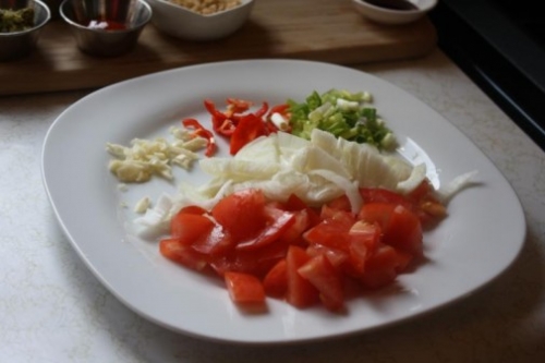 дрібно нарізані овочі