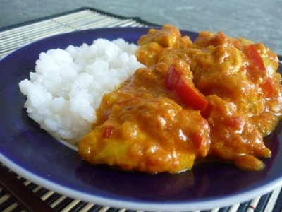 Курка каррі з гарніром з рису