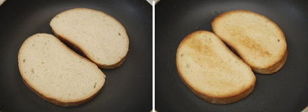 Обсмажуємо скибочки білого хліба