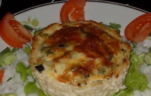 подаємо лукошки з овочевим гарніром