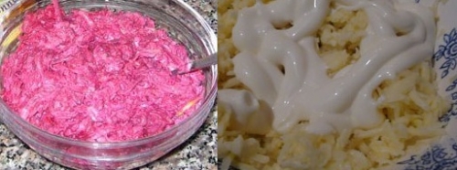 Заправляємо шари салату