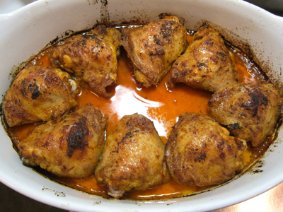 запечені курячі стегна