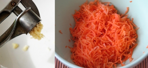 Змішуємо часник і моркву