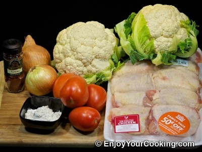 інгредієнти для тушкованої курки з капустою