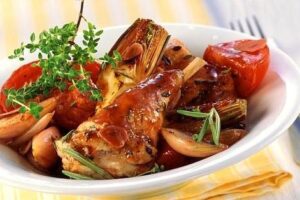 Артишоки, тушковані з помідорами