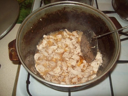 обсмажуємо м'ясо