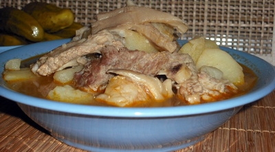 реберця з печерицями