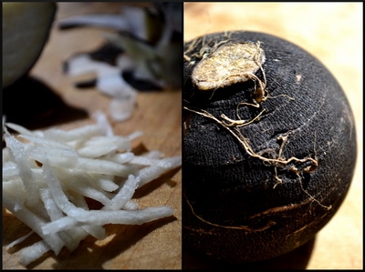 чистимо і подрібнюємо редьку