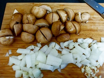гриби, цибуля, часник,