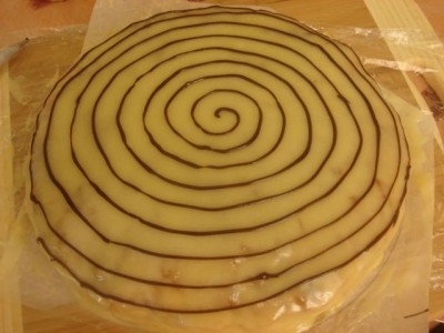 прикрашаємо торт спіраль