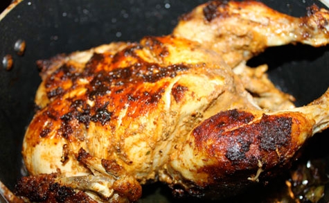 курка на сковороді