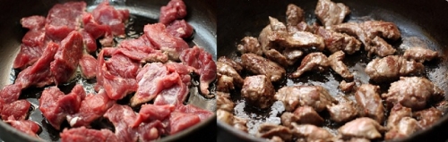 Ріжемо і обсмажуємо м'ясо