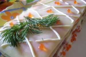 Холодна рибна лазанья