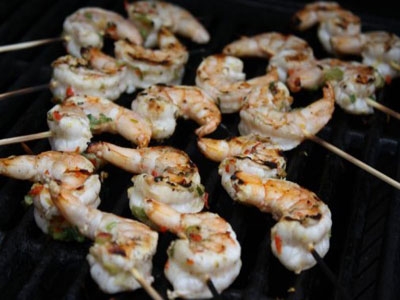 шашлик з креветок