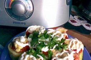 Фаршировані кабачки в пароварці