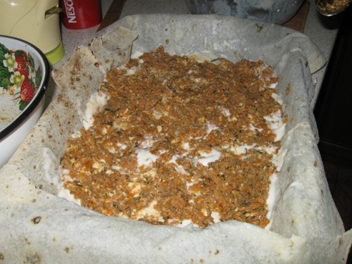 знову м'ясна начинка для пирога