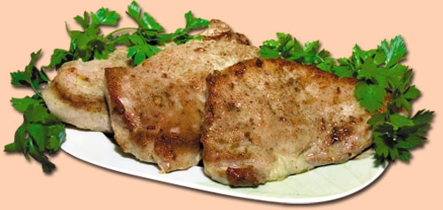 готовий стейк зі свинини