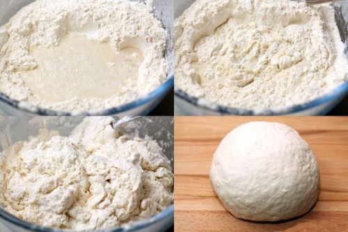 етапи приготування тіста для плацинд