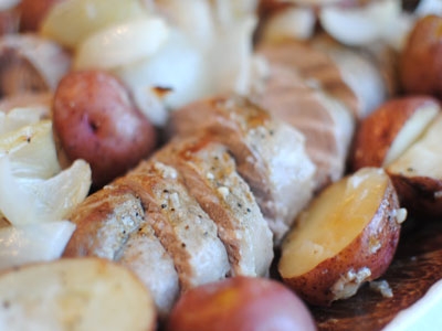 свинина з овочами