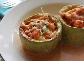 Кабачки фаршировані м&;ясом в аерогрилі