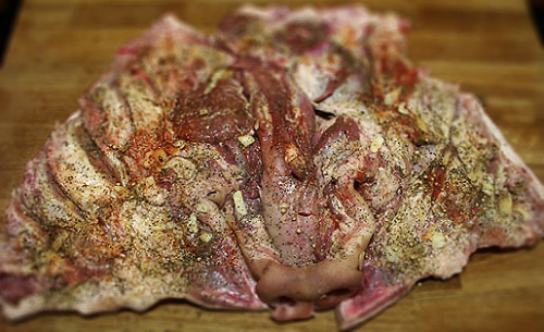 натираємо спеціями голову