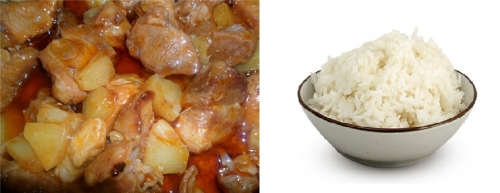 Готові реберця і гарнір до них