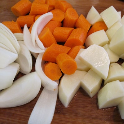 нарізані овочі