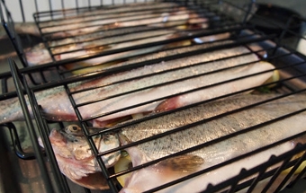 викладаємо форель на решітку