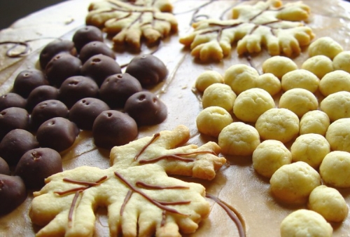 оригінальне оформлення пісочного торта