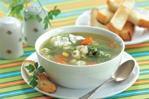 Овочевий суп з ледачими пельменями