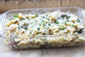 Запіканка з макаронів з грибами