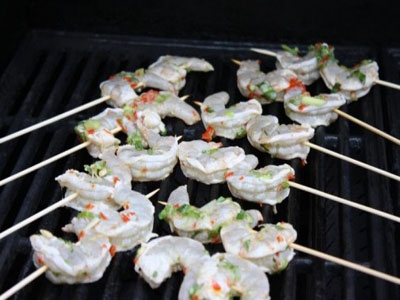 креветки на мангалі