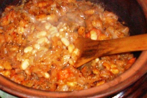 квасоля з цибулею