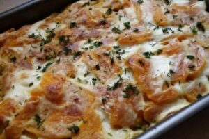 Гарбуз, запечена в вершках