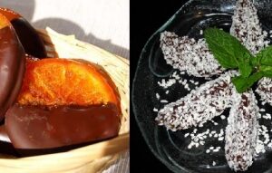 Десерт з апельсинів в шоколаді