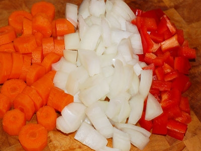 нарізані овочі