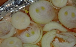 викладаємо шар цибулі кільцями